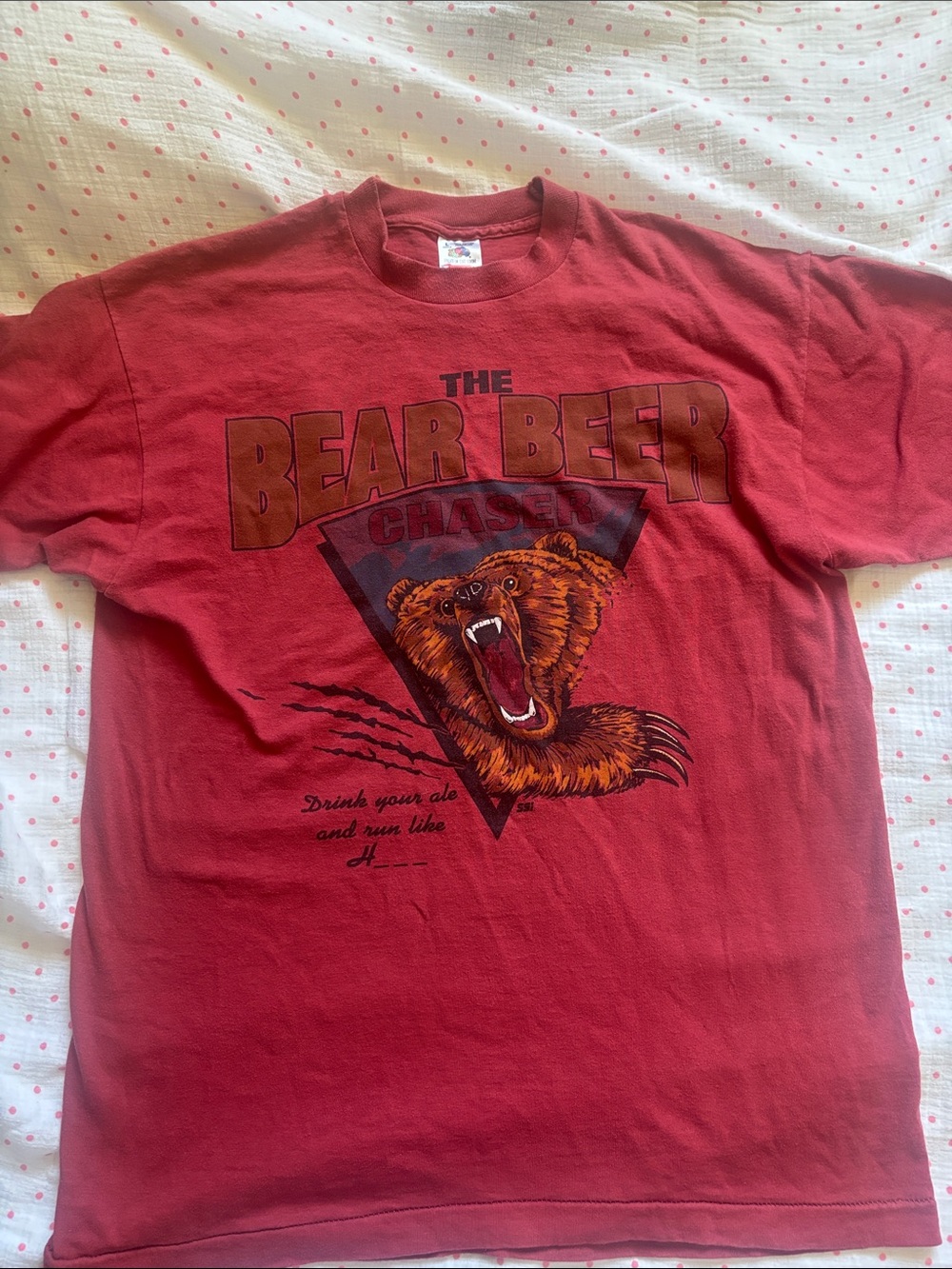 Fruit of the Loom Red Bear Beer Chaser Graphic Tee